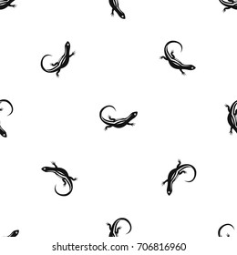 Lizard pattern repeat seamless in black color for any design. Vector geometric illustration