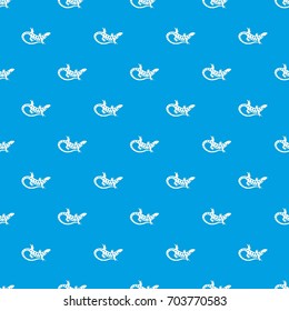 Lizard pattern repeat seamless in blue color for any design. Vector geometric illustration