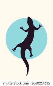 Lizard Raptor Silhouette Minimalist Boho Icon Poster