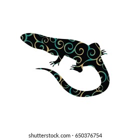 Lizard reptile color silhouette animal