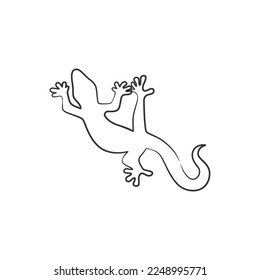 Lizard reptile continuous line art drawing, Lizard reptile one line art drawing, Gecko
