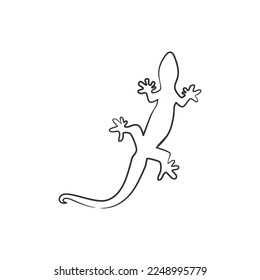 Lizard reptile continuous line art drawing, Lizard reptile one line art drawing, Gecko