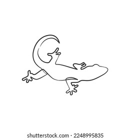 Lizard reptile continuous line art drawing, Lizard reptile one line art drawing, Gecko