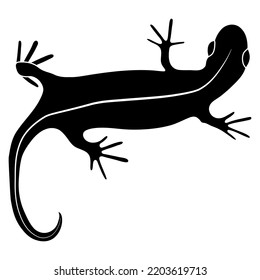 Ilustración vectorial de silueta negra gecko reptile de Lizard. Simple ilustración de silueta negra aislada en fondo blanco. Plantilla para libros, pegatinas, carteles, tarjetas, ropa.