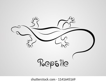 Lizard or reptile icon. Salamander Silhouette on white background,  Vector illustration