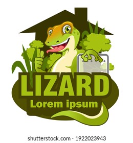 Lizard reptile mascot cartoon in vector