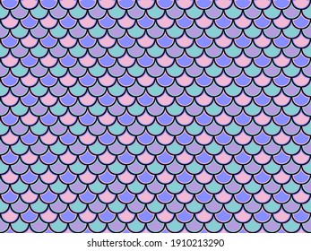 Lizard scales abstract vector endless ornament. Half circle elements geometry. Fishscale colorful background. Modern fabric design. Hemicycle reptile squama background.
