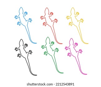 Lizard set icon , with colorful style, can  be used wall art, icon, logo, t shirt and other