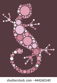lizard shape vector design by color point