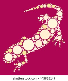 lizard shape vector design by color point