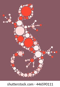 lizard shape vector design by color point