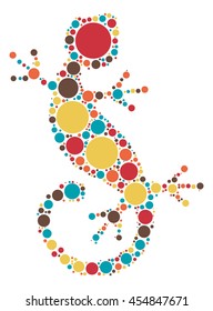 lizard shape vector design by color point
