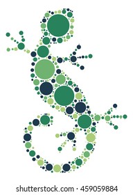 lizard shape vector design by color point
