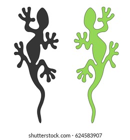 Lizard silhouette, cut out vector image