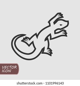 Lizard silhouette flat vector icon.