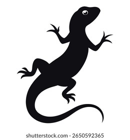 Ícone de silhueta de lagarto sobre fundo branco