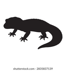 Lizard silhouette icon vector flat design.