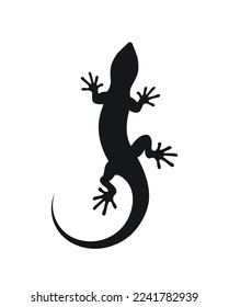 lizard silhouette isolated on white background