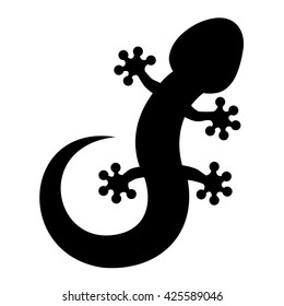 Lizard silhouette on white background.