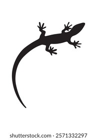 Lizard silhouette vector art illustration on white background