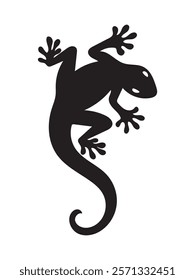 Lizard silhouette vector art illustration on white background