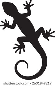 Uma silhueta de lagarto ilustração de arte vetorial