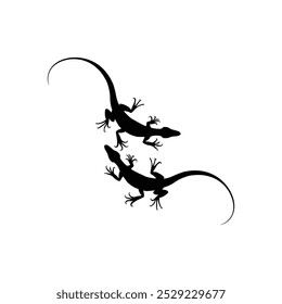 El diseño negro del Vector de la silueta del lagarto