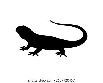 Lizard silhouette vector flat illustration design.