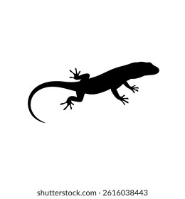 Lizard silhouette vector flat illustration design.