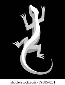 Lizard silhouette vector icon. Abstract stylish modern logo.