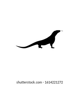 Lizard Silhouette. Vector Illustration Of Lizard