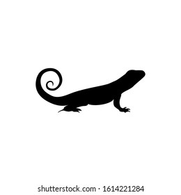 Lizard Silhouette. Vector Illustration Of Lizard