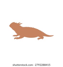 Lizard silhouette vector illustration depicting a horned reptile in a natural pose perfect for educational content or wildlife graphics