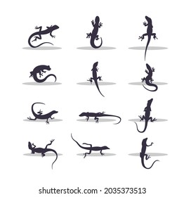 Lizard Silhouette Vector Illustration Design