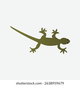 Lizard Silhouette Vector Illustration Isolated on White"