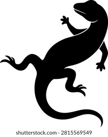 Lizard Silhouette Vector Illustration Isolated Reptile Icon