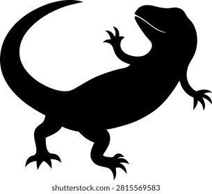 Lizard Silhouette Vector Illustration Isolated Reptile Design