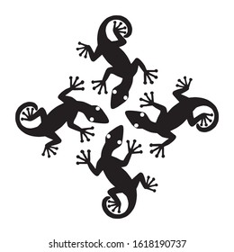 lizard silhouette vector illustration on white background
