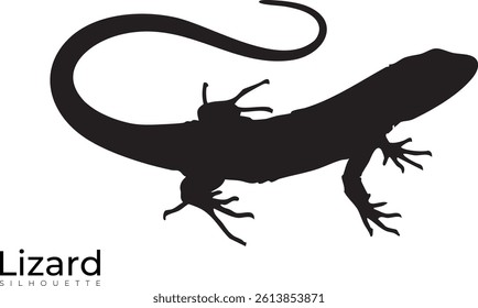 Lizard Silhouette Vector – Reptile Outline Graphic for Wildlife Art, Desert Animal Designs, and Nature-Themed Illustrations