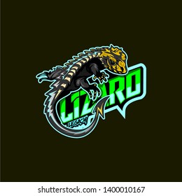 lizard style mascot initial logo