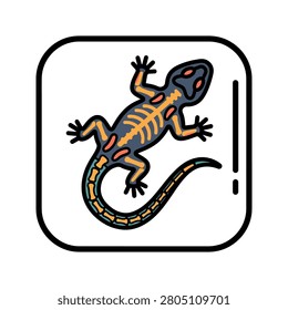 Lizard Tail Bone Skeleton X-Ray Icon for Herpetology