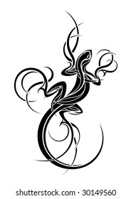 Lizard tribal tattoo design