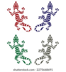Ilustración del vector de tatuaje tribal de Lizard

