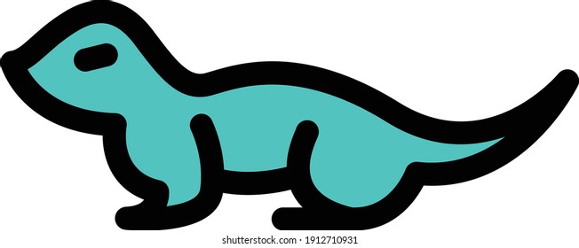 lizard vector color line icon