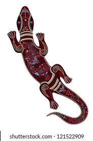 Lizard with vector decorative patterns