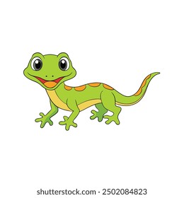 Lizard Vector Illustration - Cartoon Clipart and Line Art Design