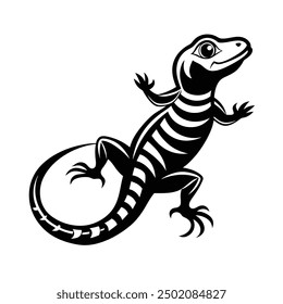 Lizard Vector Illustration - Cartoon Clipart and Line Art Design