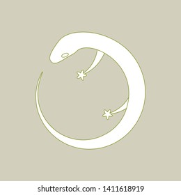 Lizard. Vector illustration of logo. Stylized, simplified and isolated cute animal.