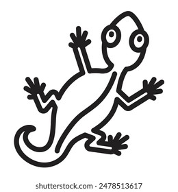 Lizard Vector Line Icon Design