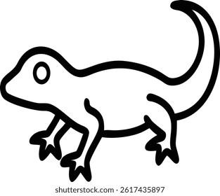Lizard Vector Outline Art Icon